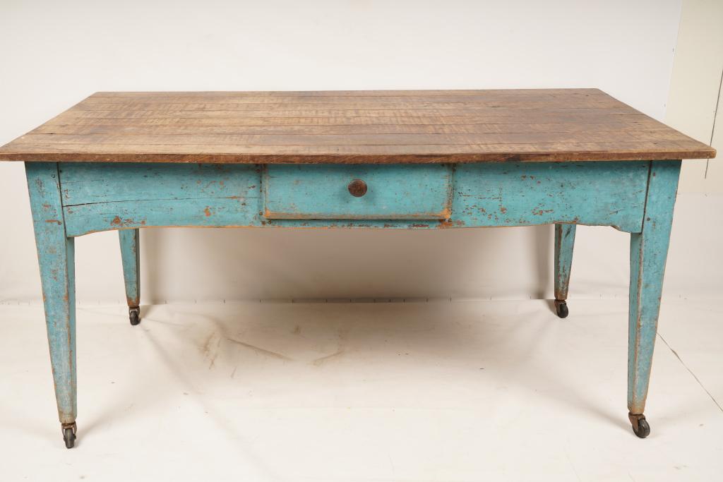 American Blue Painted Farm Table (1 of 7)
