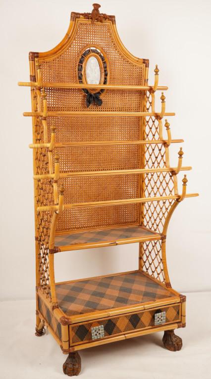 Caned Bamboo Scottish Newspaper Rack (1 of 8)