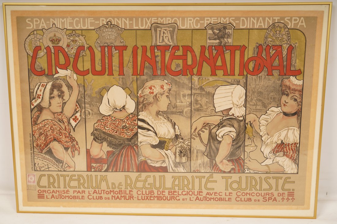 Art Nouveau Circuit Intl Poster by Goossens, Brussel. (1 of 5)