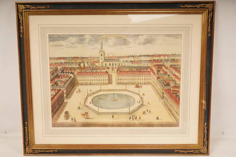 Framed Print of St. James Square: Sight Size: 12.5" x 20.75". Custom framed and matted image of St. James Square.