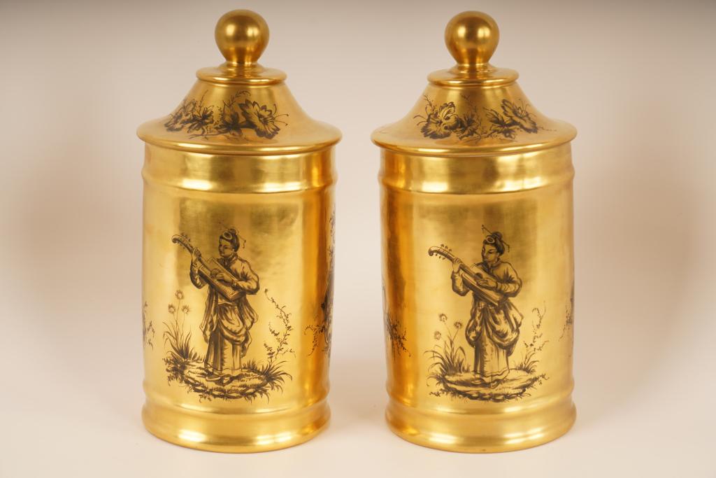 Pair Le Tallec Chinoisorie Porcelain Covered Jars (1 of 6)
