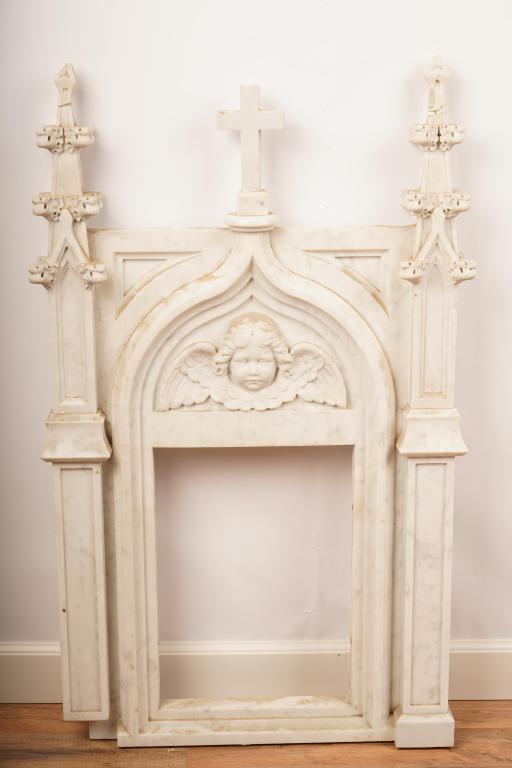 Early 20thC Gothic Carved Marble Tabernacle Surround (1 of 7)