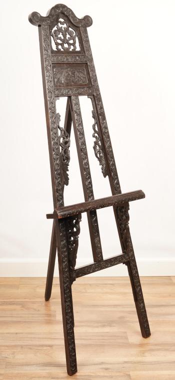 19thC Carved Gothic Oak Easel (1 of 6)