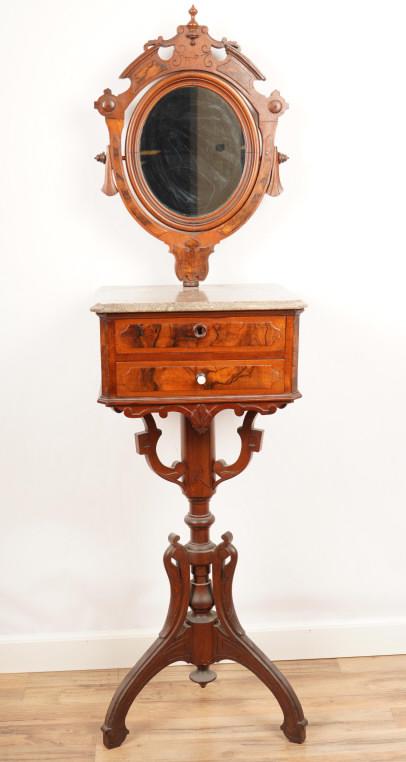 Victorian Walnut Shaving Mirror C1870 (1 of 6)