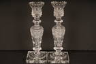 Pair Anglo Irish Cut Crystal Candlesticks