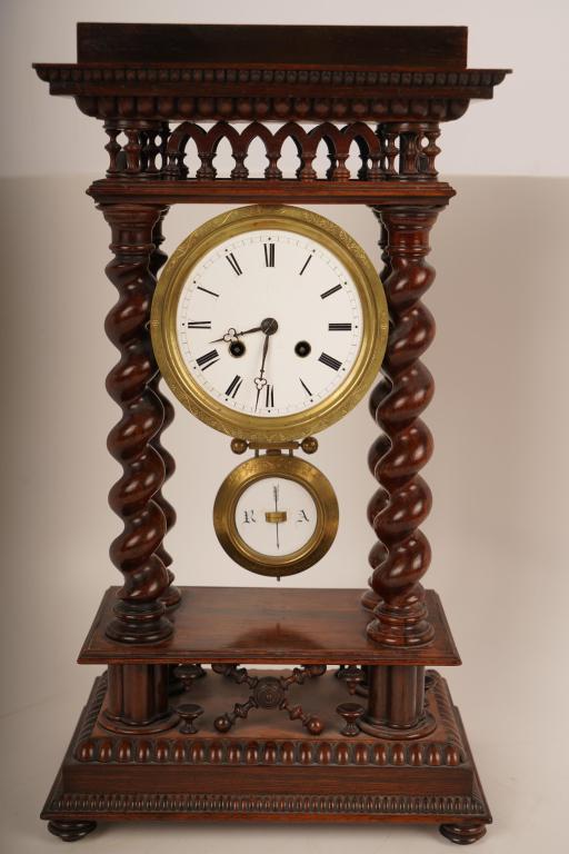 French Carved Walnut Schmoll Paris Clock (1 of 7)