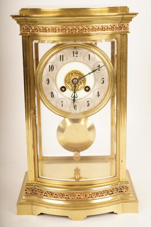 French Brass Mantel Clock, L. Marti et Cie (1 of 6)