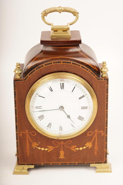 French Walnut Inlaid Carriage Clock (1 of 6)
