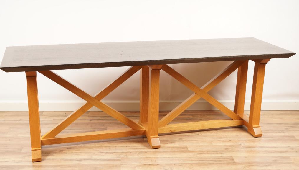Contemporary Large Trestle Sofa Table (1 of 4)