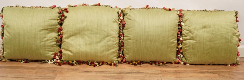 4 Custom Green Silk Throw Pillows (1 of 4)