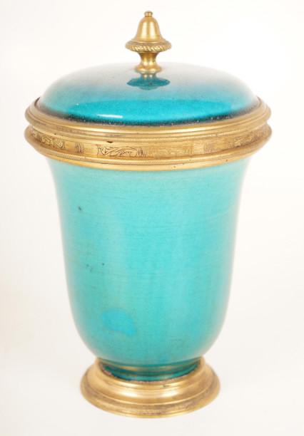 19thC. Bronze Mounted Porcelain Covered Jar (1 of 6)