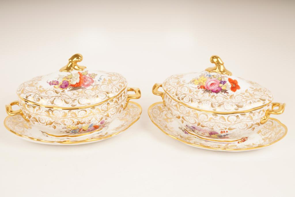 Pair English Porcelain Covered Tureens (1 of 5)