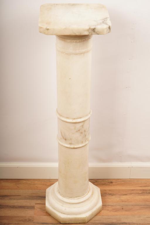 Carved Neoclassical Marble Pedestal (1 of 7)
