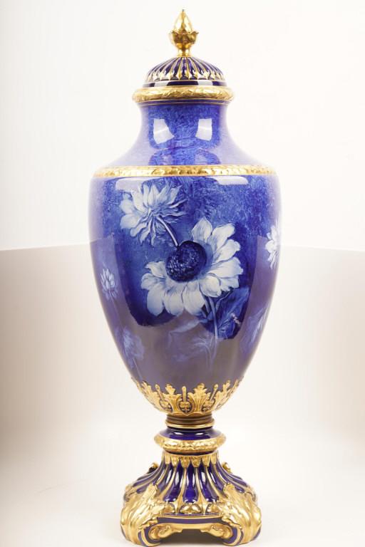 Royal Bonn German Cobalt Porcelain Sunflower Urn (1 of 10)