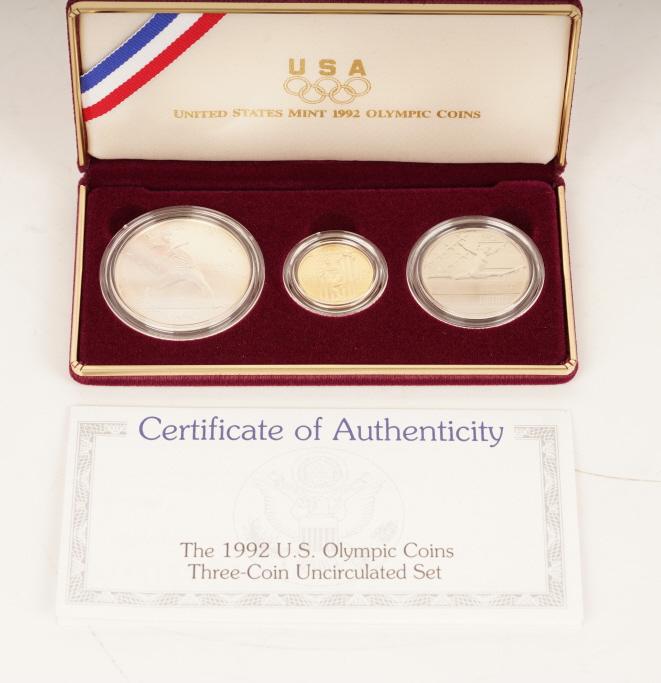 1992 US Olympic Proof Gold Silver Coins (1 of 5)