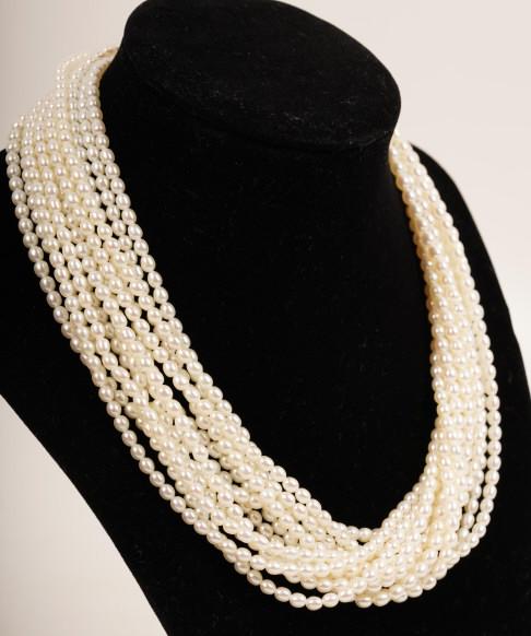 Paloma Picasso Multistrand Freshwater Pearl Necklace: In a Tiffany container, this necklace is marked "Paloma Picasso 925" on each clasp. 16" unclasped; 6 strands of pearls