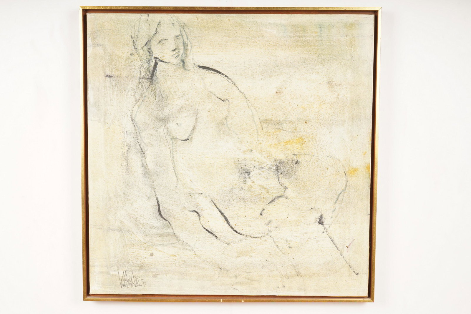 Gino Hollander Nude Oil on Canvas: S 24x24” F 25.25x25.25” The net proceeds from this lot benefit womenâ€™s charities.