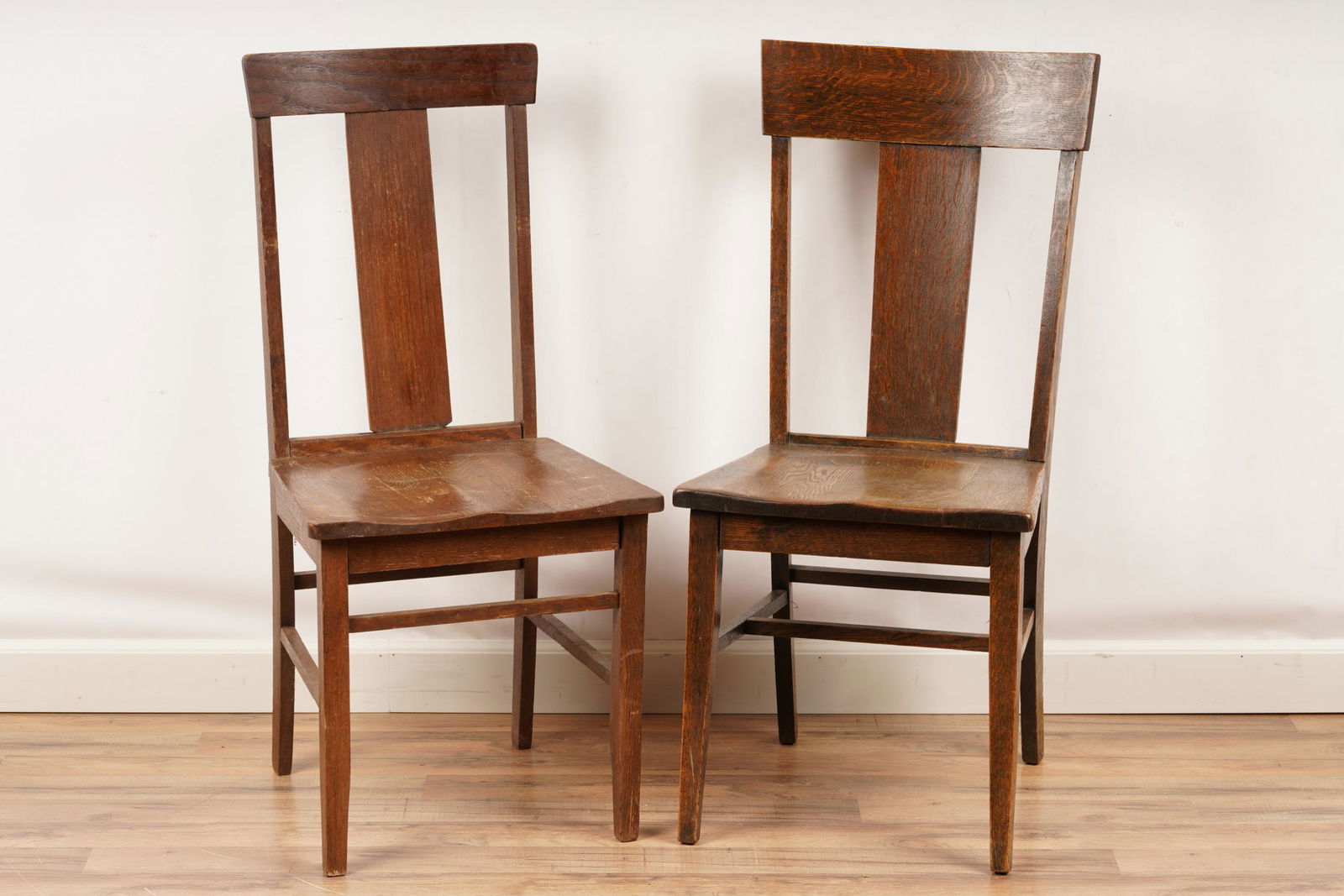 Pair Oak Side Chairs (1 of 4)