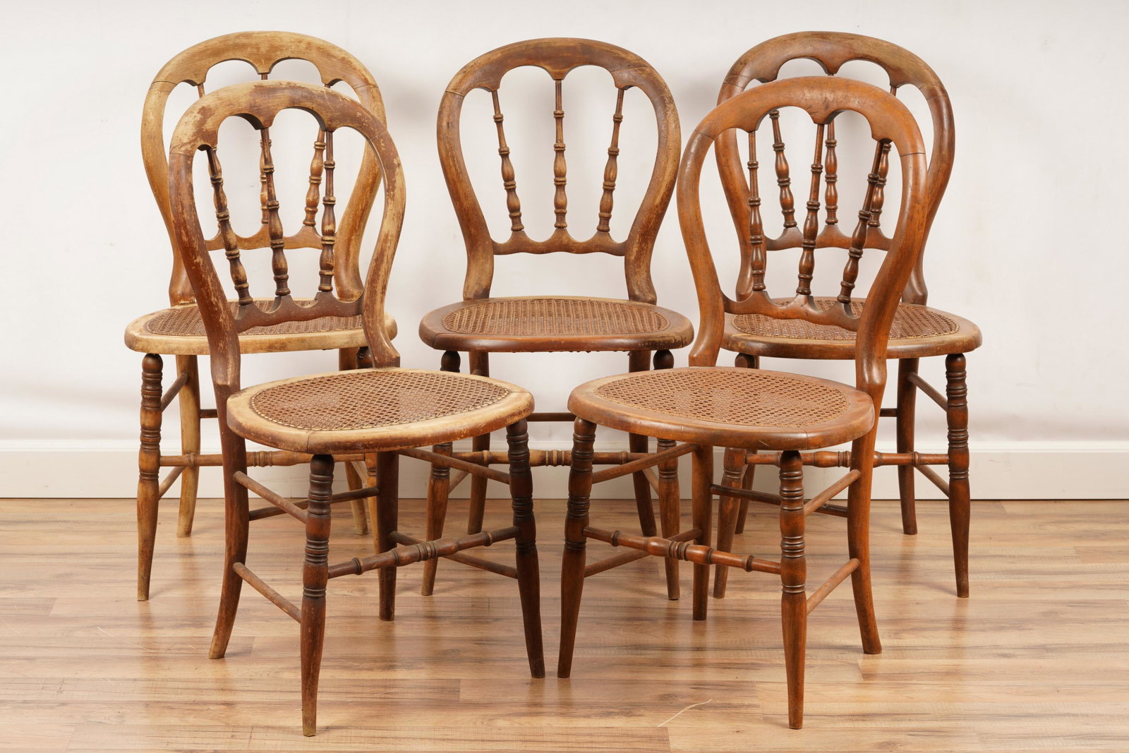Set 5 Victorian Caned Side Chairs (1 of 5)