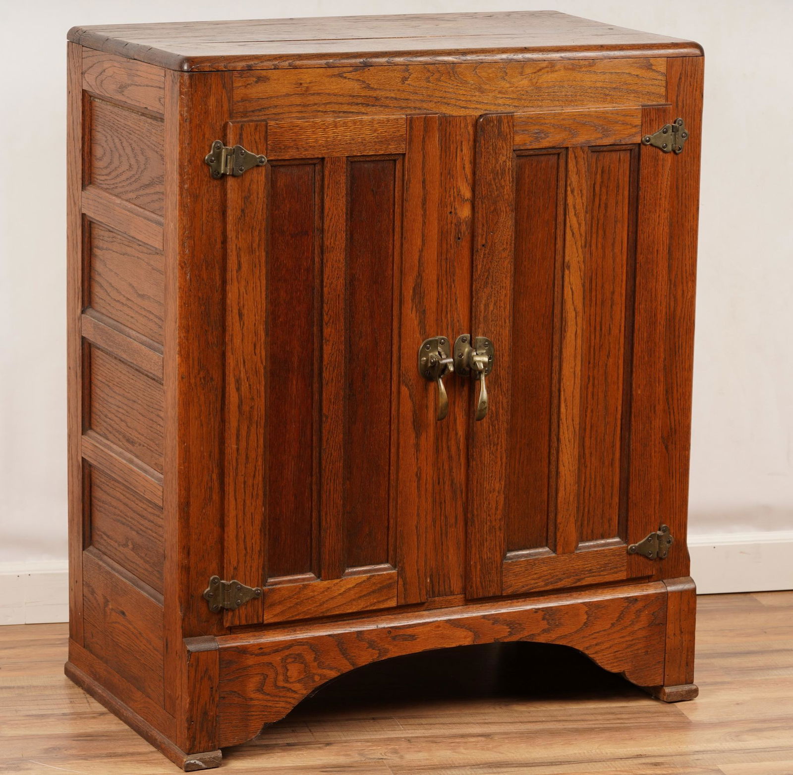 Large Oak Paneled Ice Chest (1 of 4)