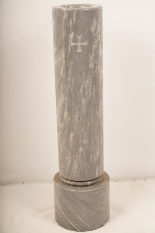 Carved Gray Marble Holy Water Font (1 of 4)