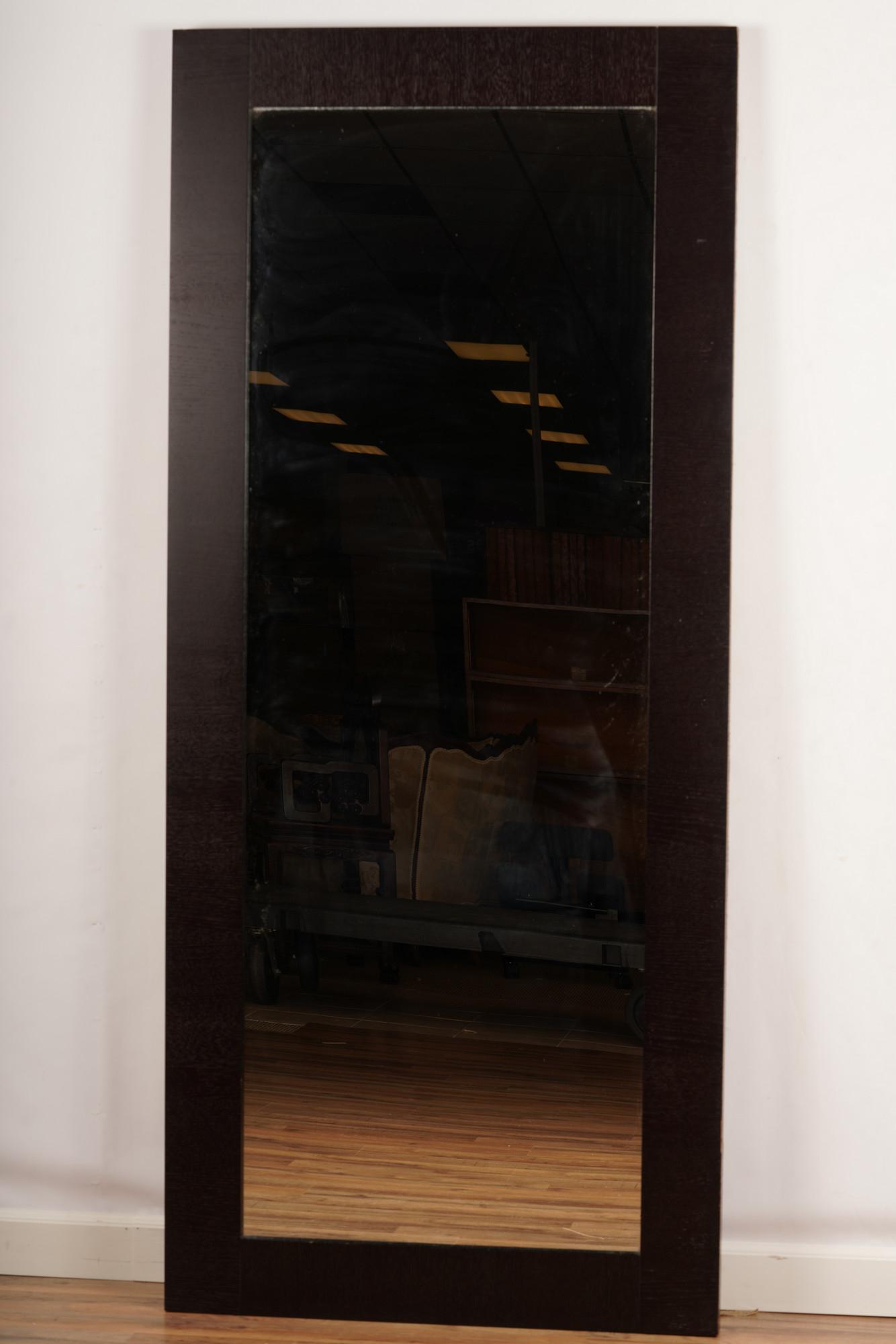 Large Rectangular Mirror in Black Wood Frame (1 of 4)