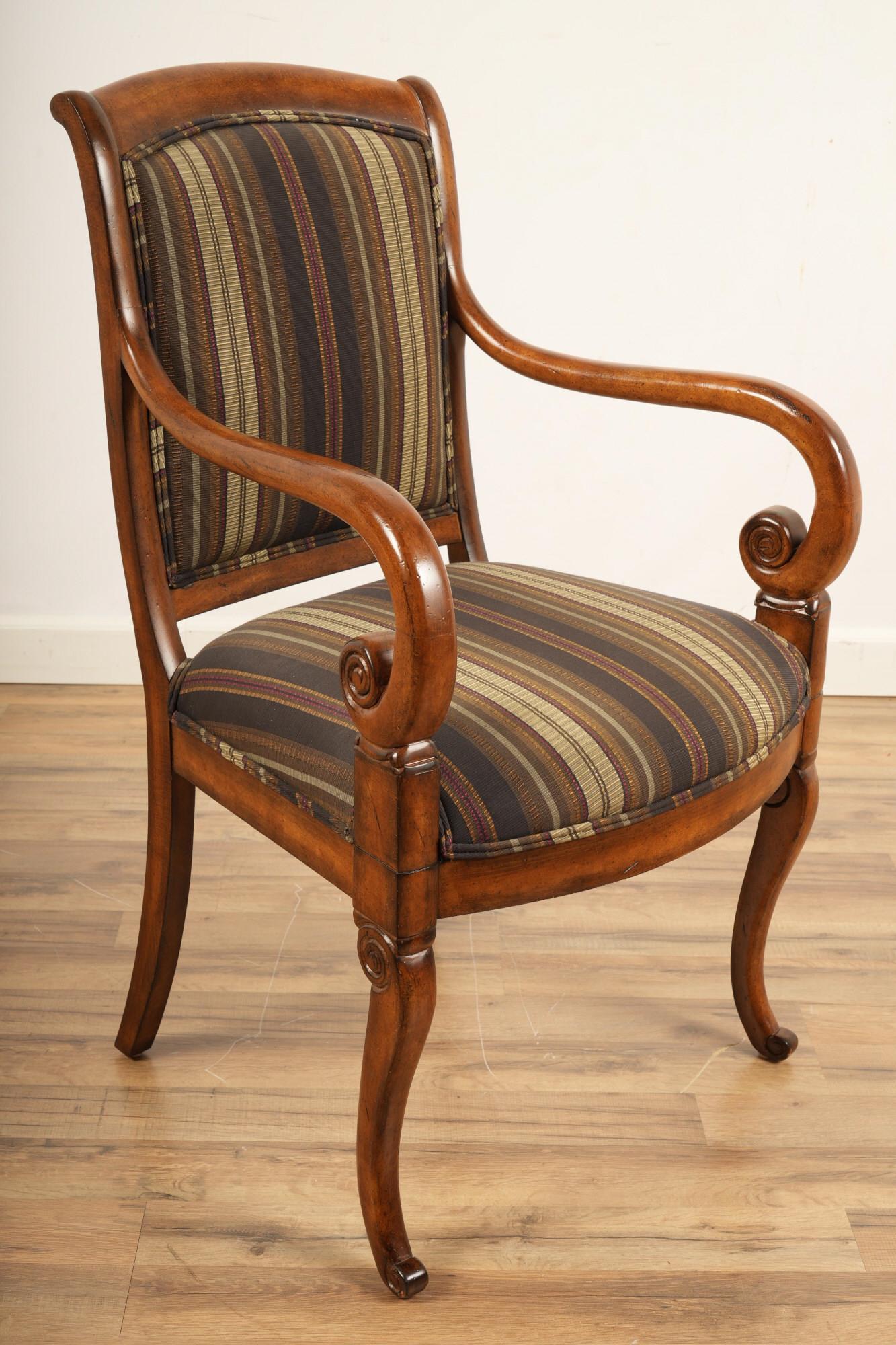 Regency Style Upholstered Arm Chair (1 of 5)