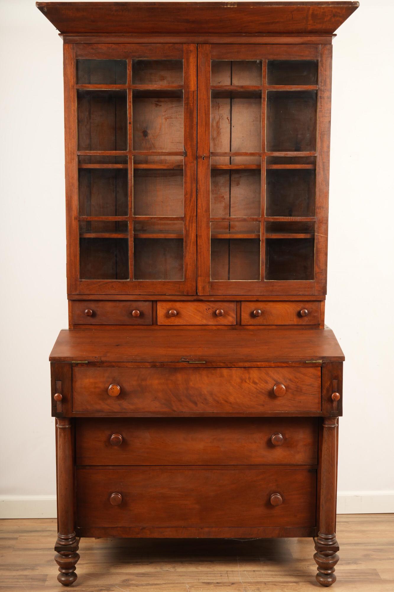 19thC American Mahogany Secretary (1 of 12)