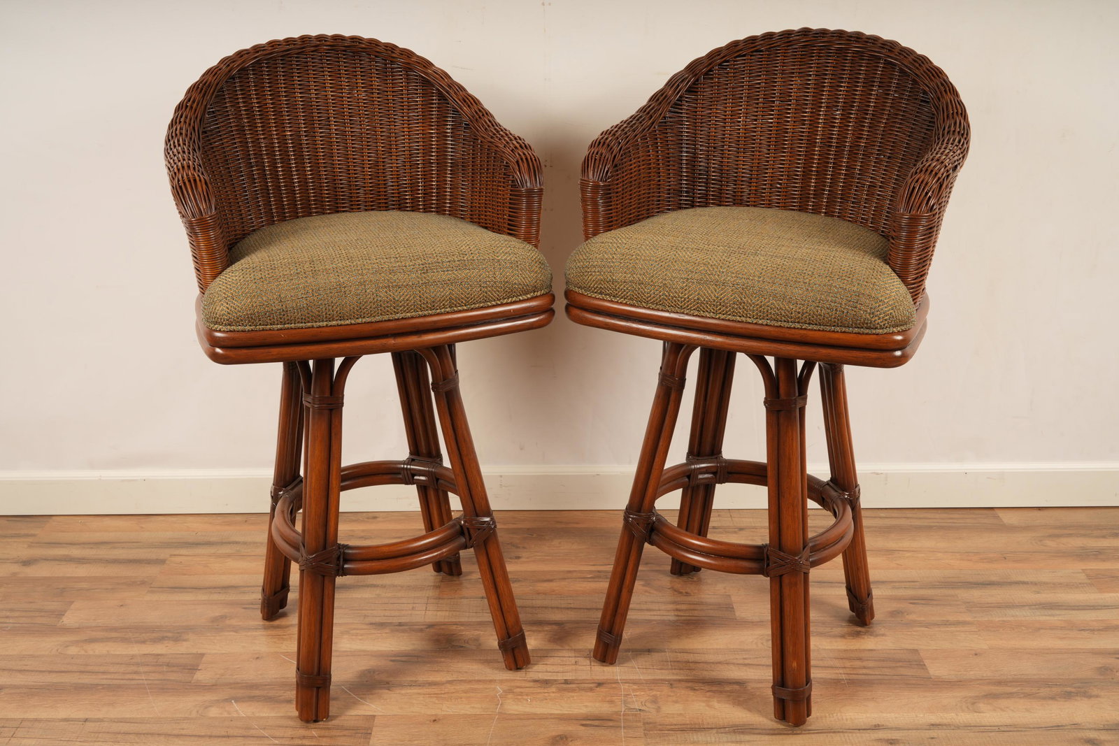 Pair LaCor Rattan Barstools (1 of 6)