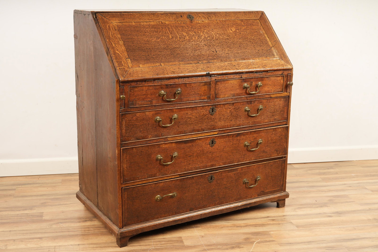 Signed Late 18th c English Fall Front Desk (1 of 9)