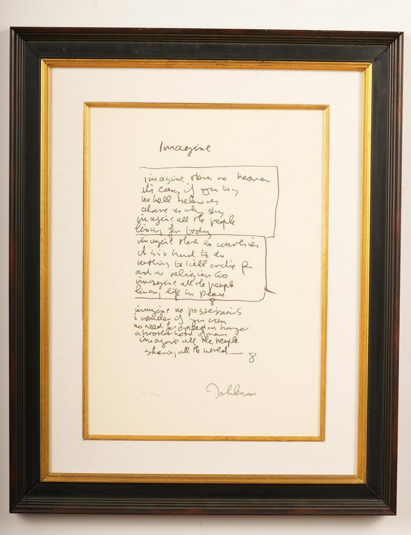 John Lennon "Imagine" Lyrics Artist Proof (1 of 8)