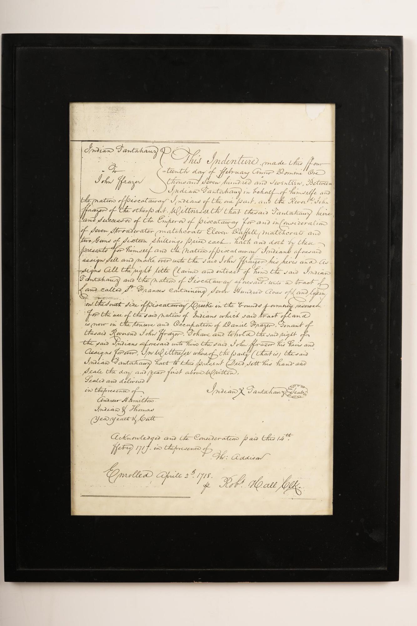 Piscataway Native American Indenture 1718 (1 of 6)
