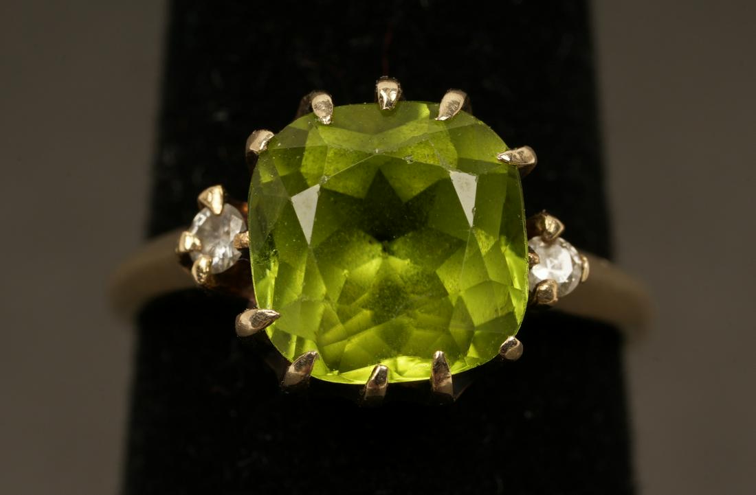 10k Gold Peridot Diamond Cocktail Ring (1 of 6)