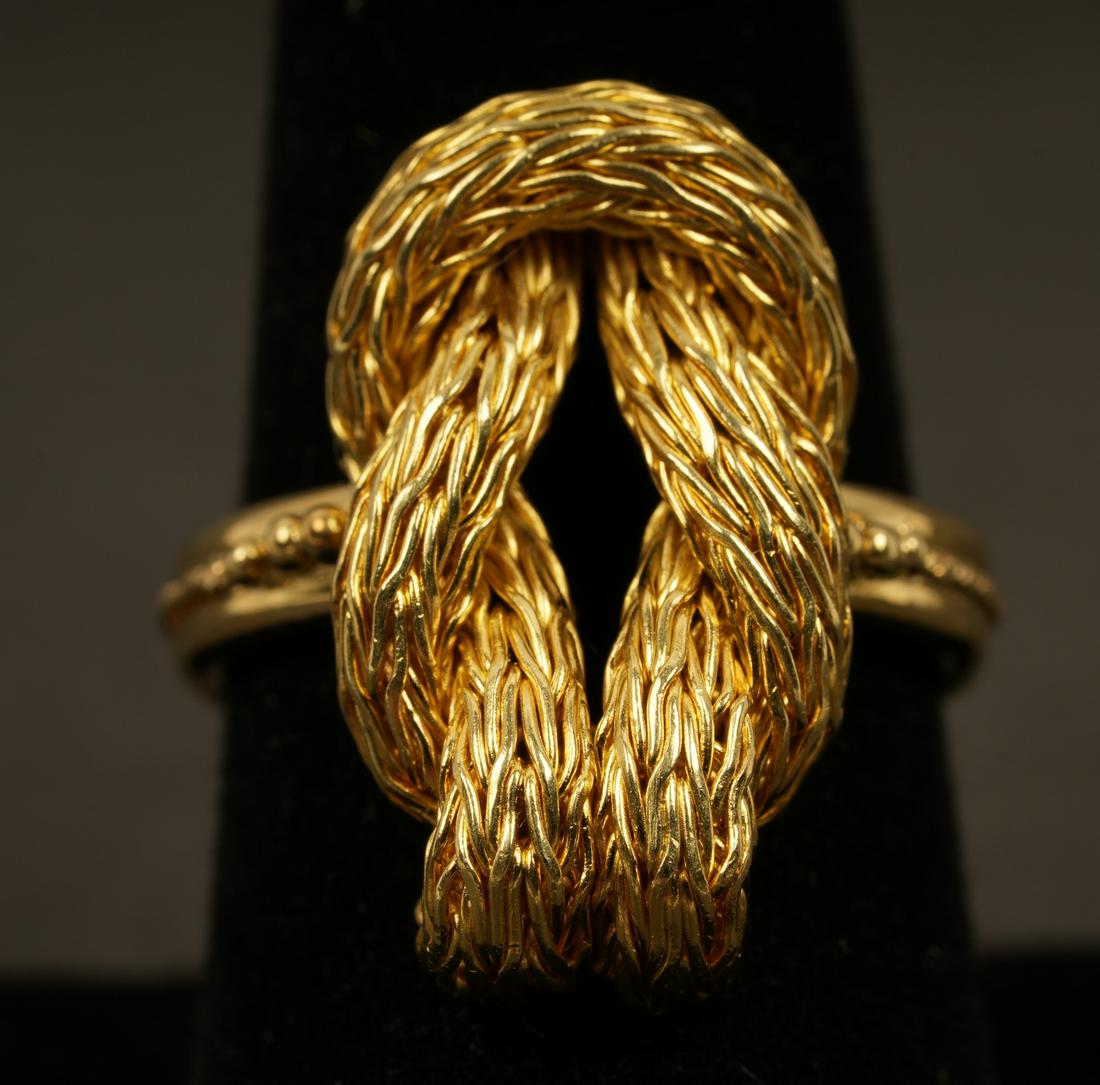 18K Gold Rope Knot Ring 13g Size 8.5 (1 of 5)