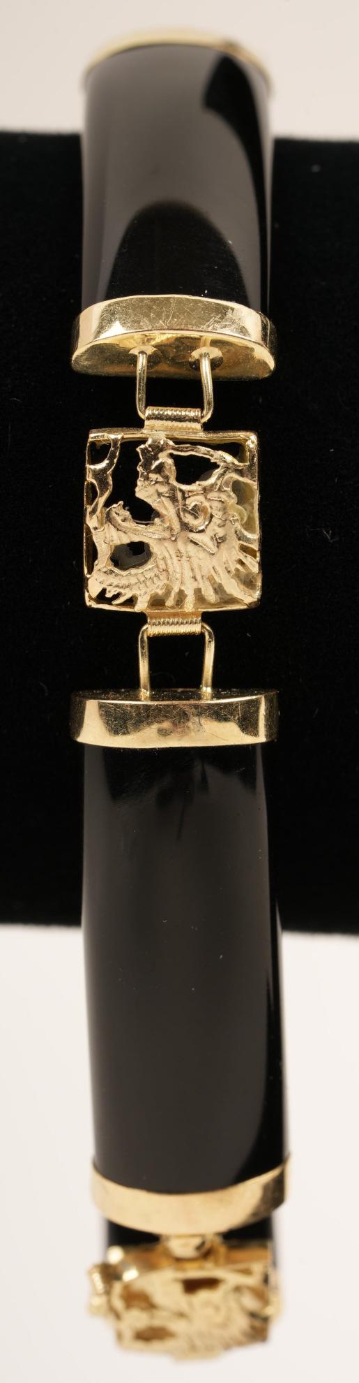 14k Gold Onyx Bracelet 7" (1 of 5)