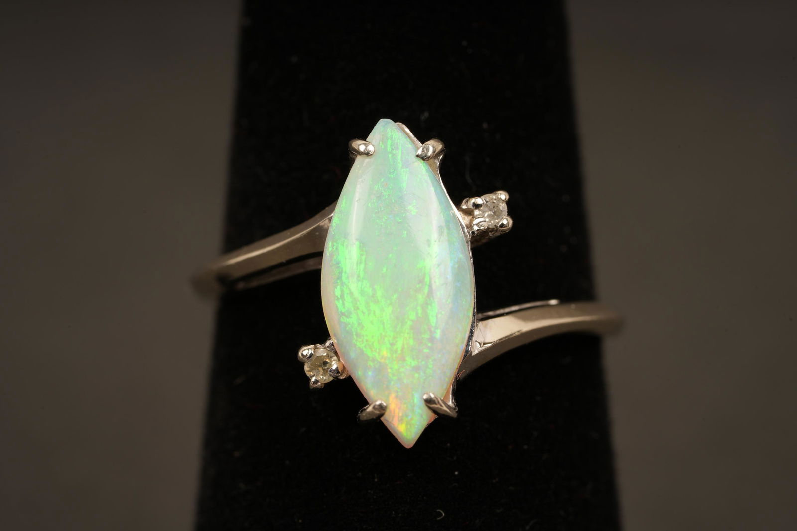 14K Gold Opal and Diamond Cocktail Ring (1 of 5)