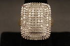 Gilt Sterling Silver Pave Diamond Ring