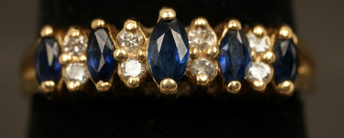 14K Marquise Sapphire Ring Diamonds (1 of 7)