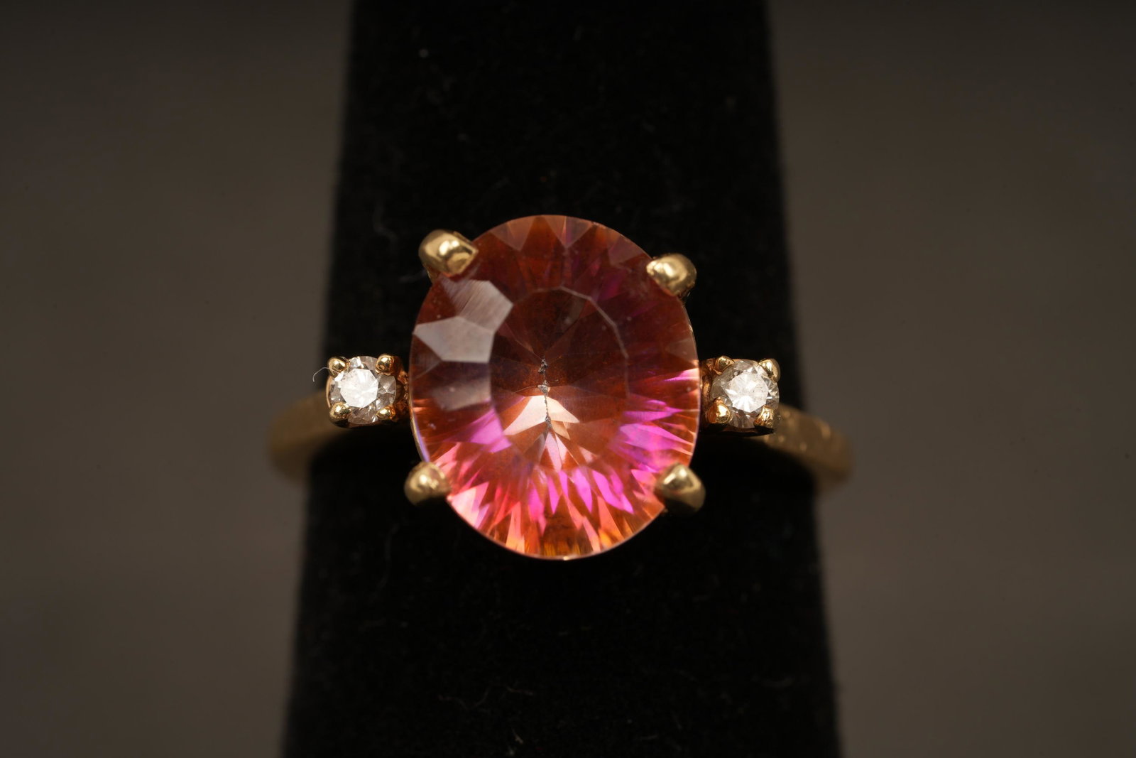 14K Gold Pink Tourmaline Ring Diamonds (1 of 6)
