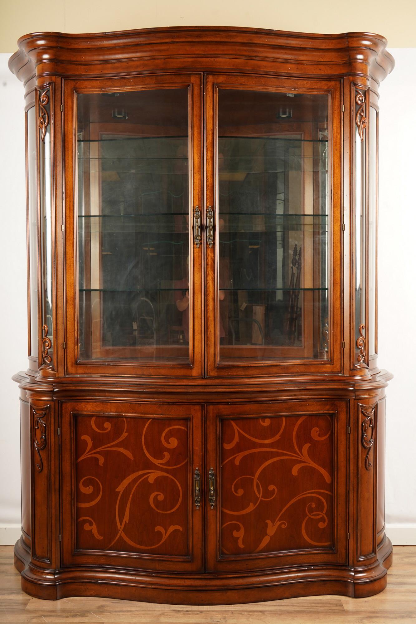 Renaissance Style Inlaid Display Cabinet (1 of 7)