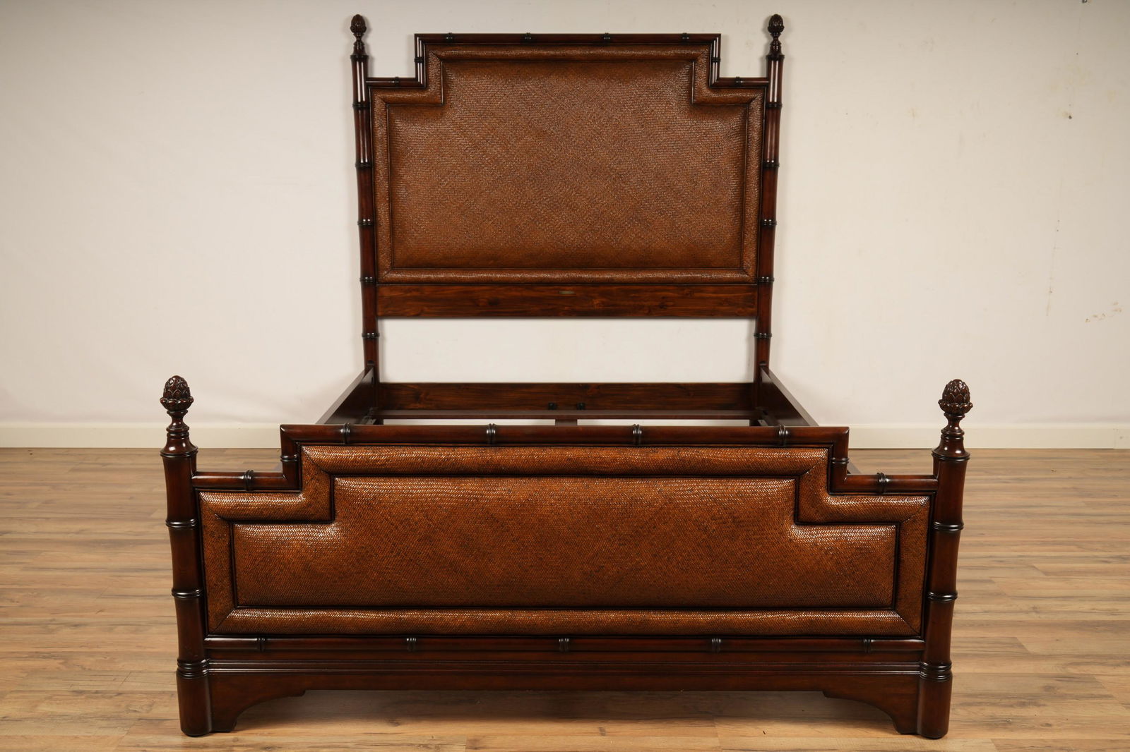 Frontgate Bamboo Turned Rattan Queen Bed Frame (1 of 8)