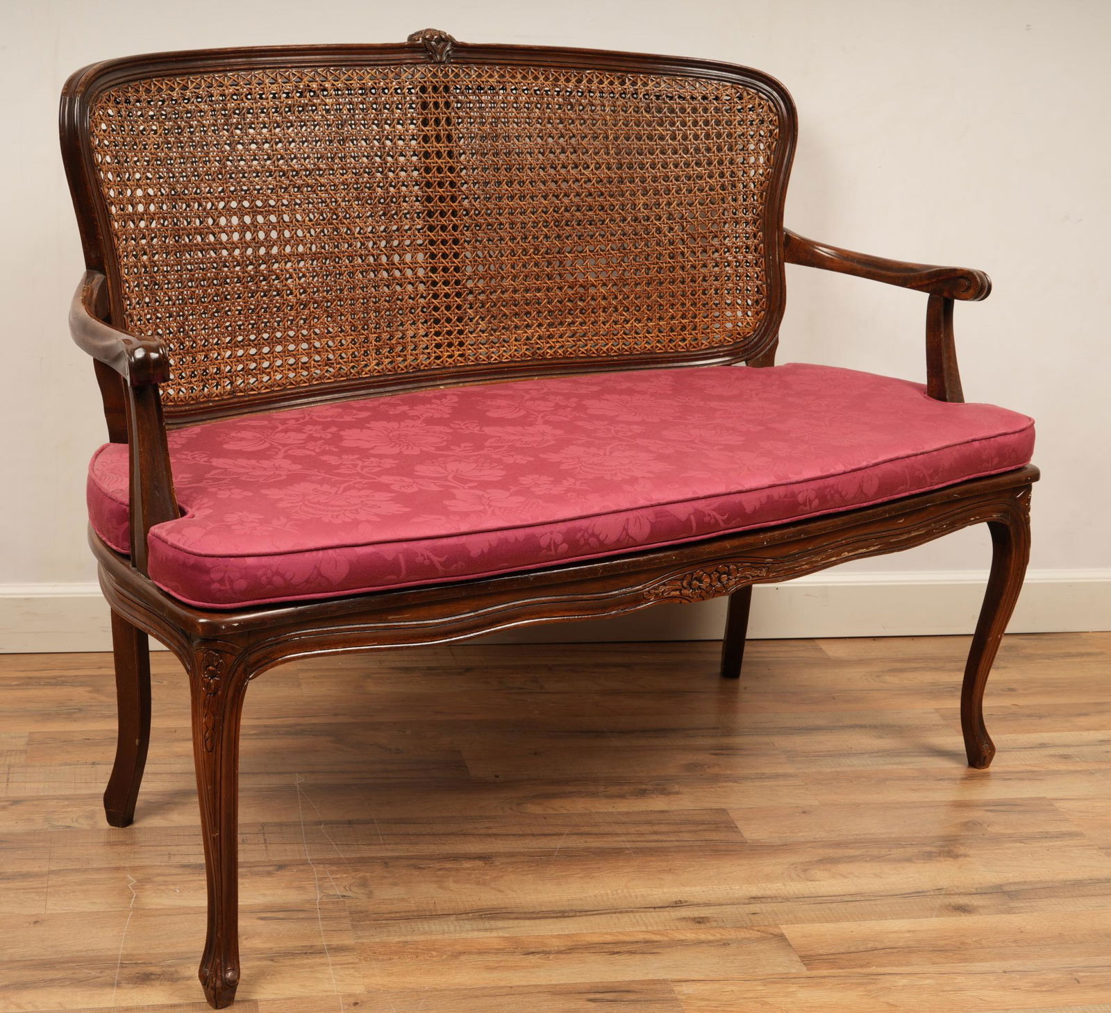 Louis XV Style Caned Settee (1 of 8)
