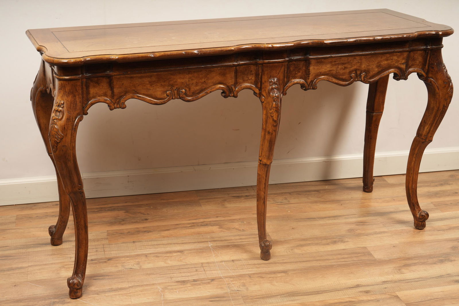 Carved Italian Provincial Style Console Table (1 of 4)