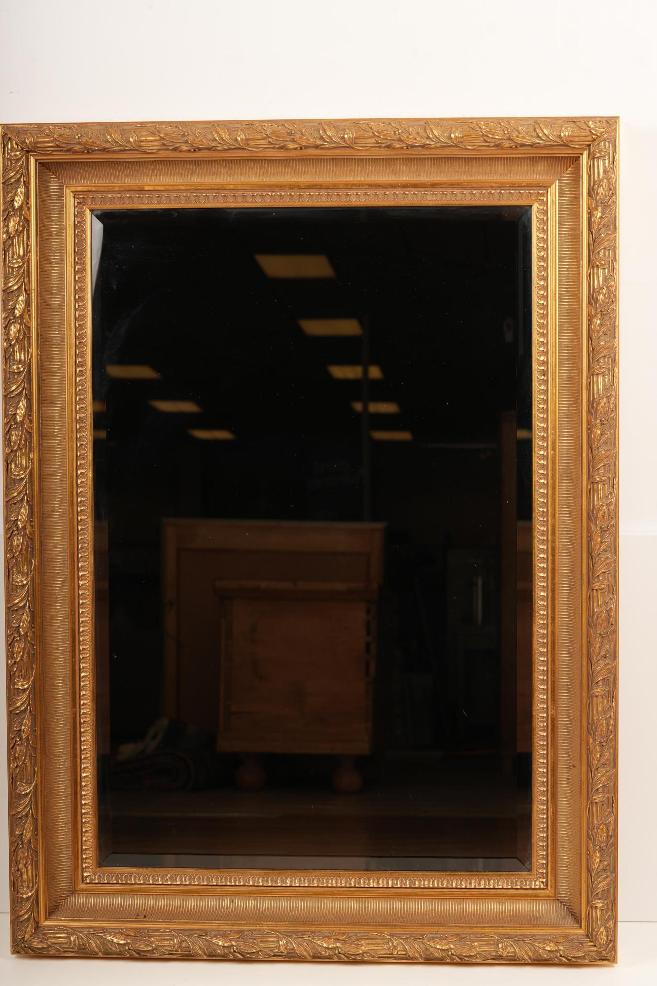La Barge Gilt Wood Neoclassical Mirror: Mirror H 44.5 W 32.75 D 3.25 Weight 42LBS