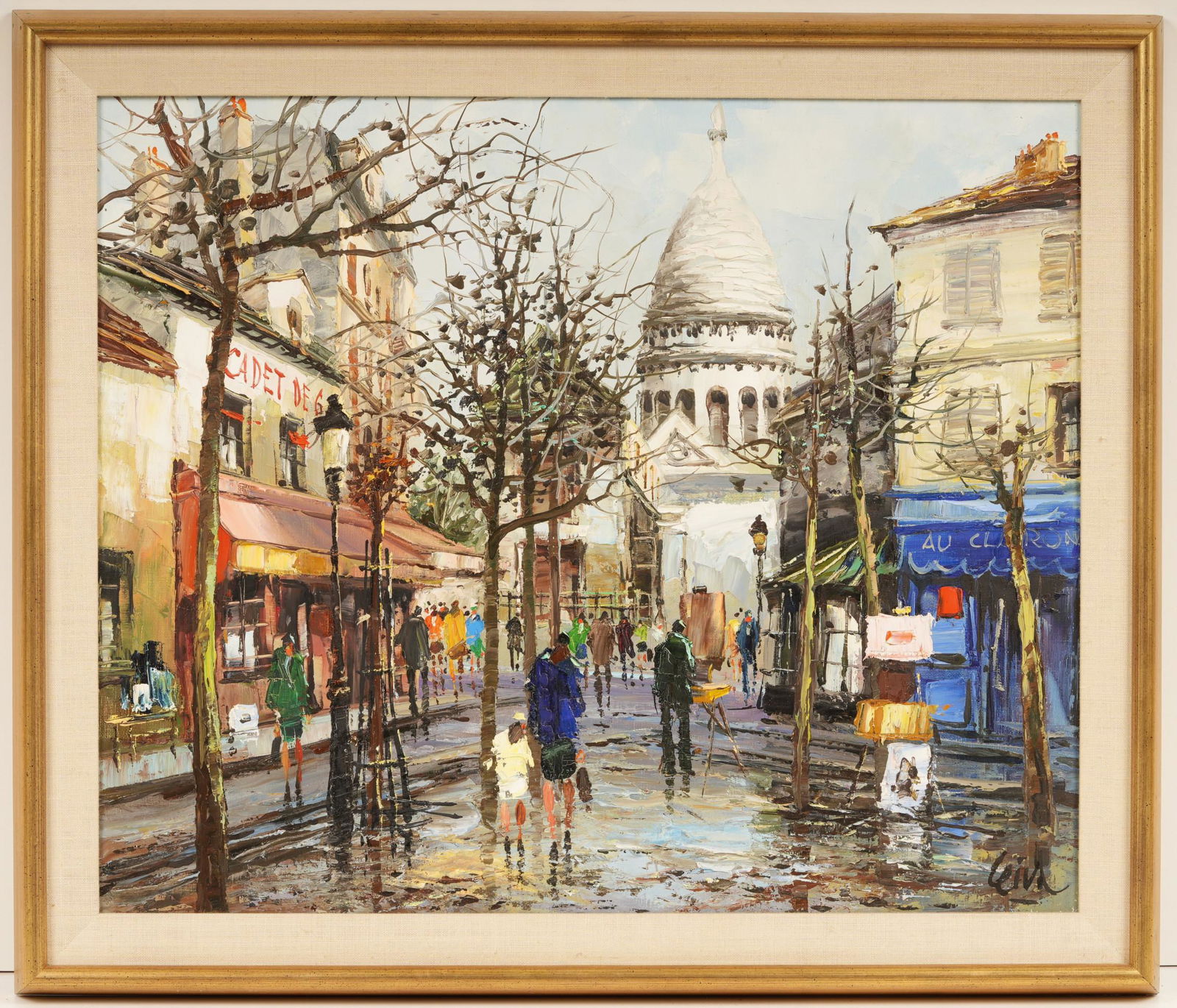 J. L. Leiva Oil on Canvas Paris Cityscape (1 of 6)