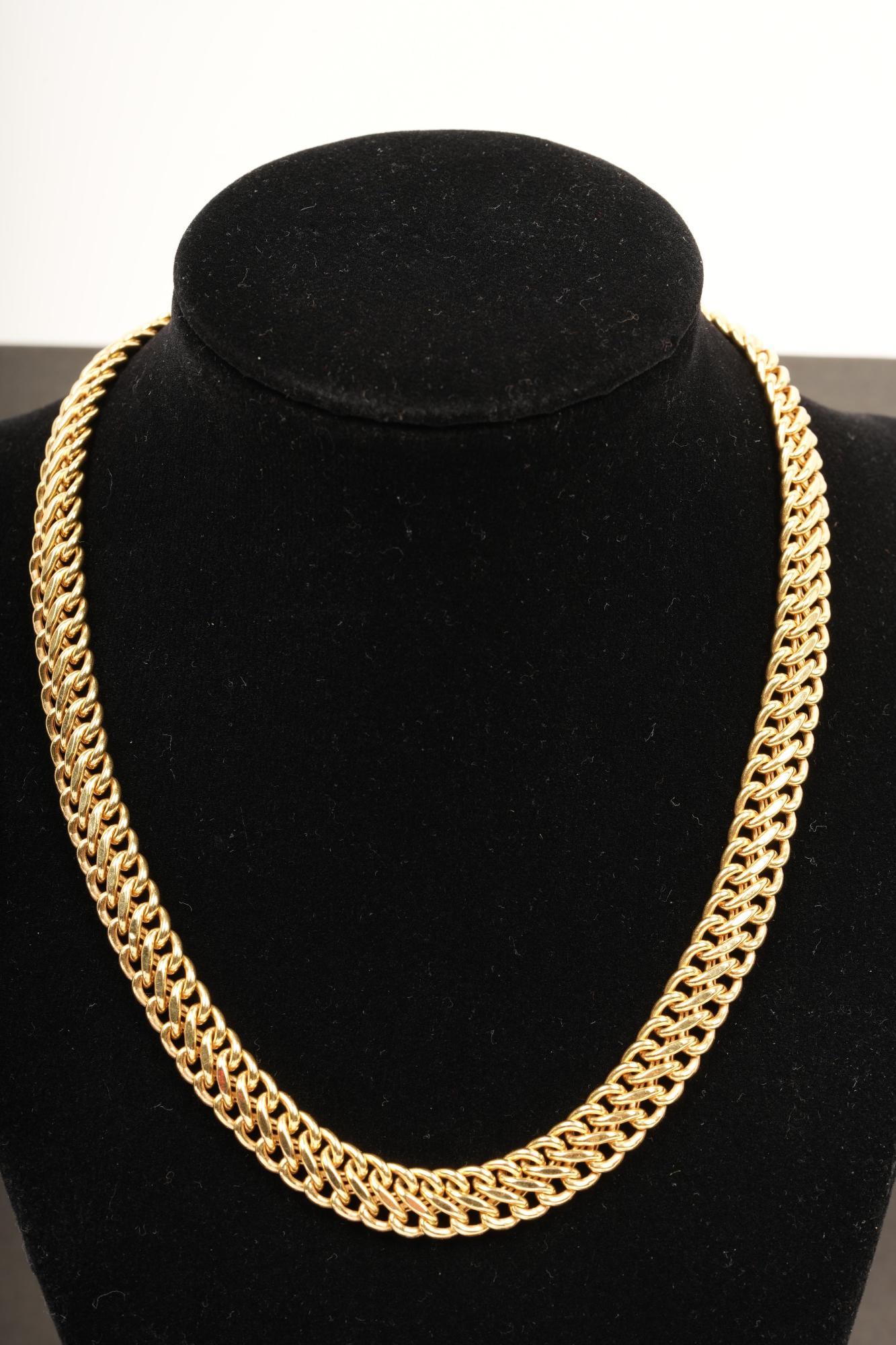18K Gold Double Curb Link Necklace 27g (1 of 5)