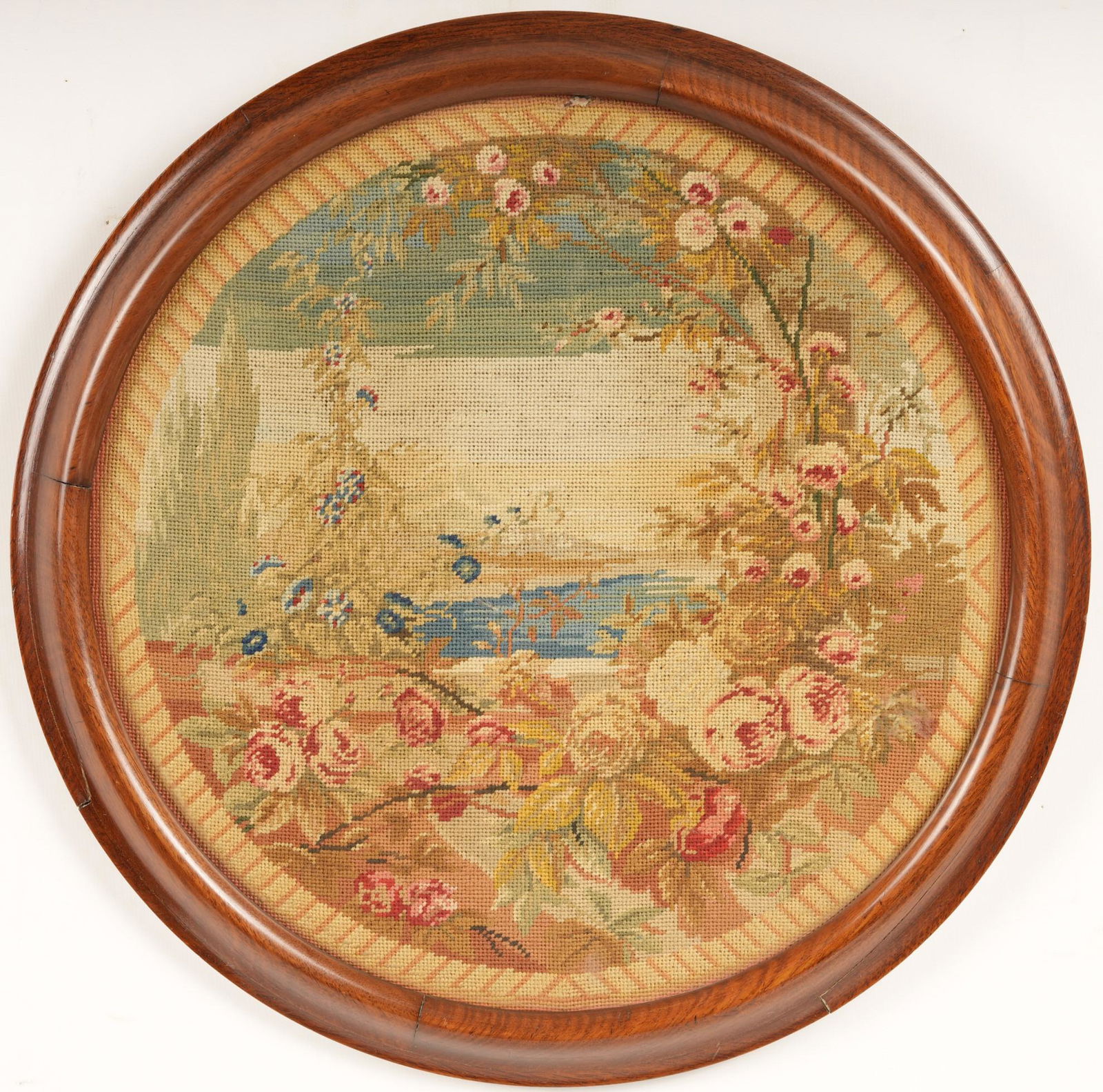 19thC English Needlepoint Framed (1 of 5)