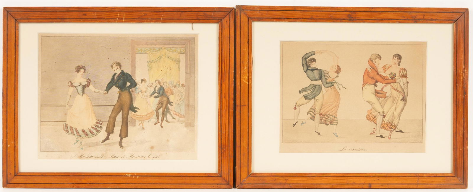 Two English Regency Colored Prints of Dancers (1 of 4)