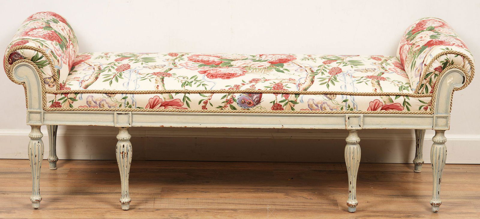 Regency Style White Painted Bench (1 of 4)
