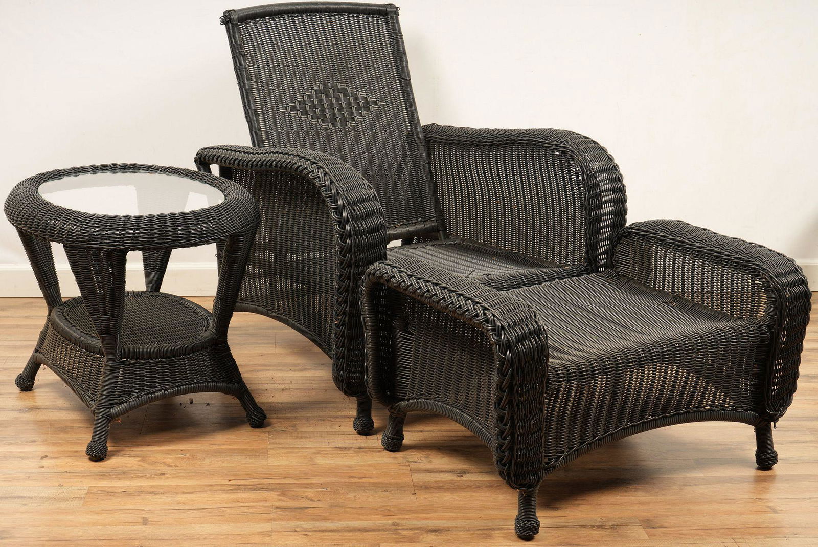 3Pc Summer Classics Black Resin Wicker Outdoor Set (1 of 6)